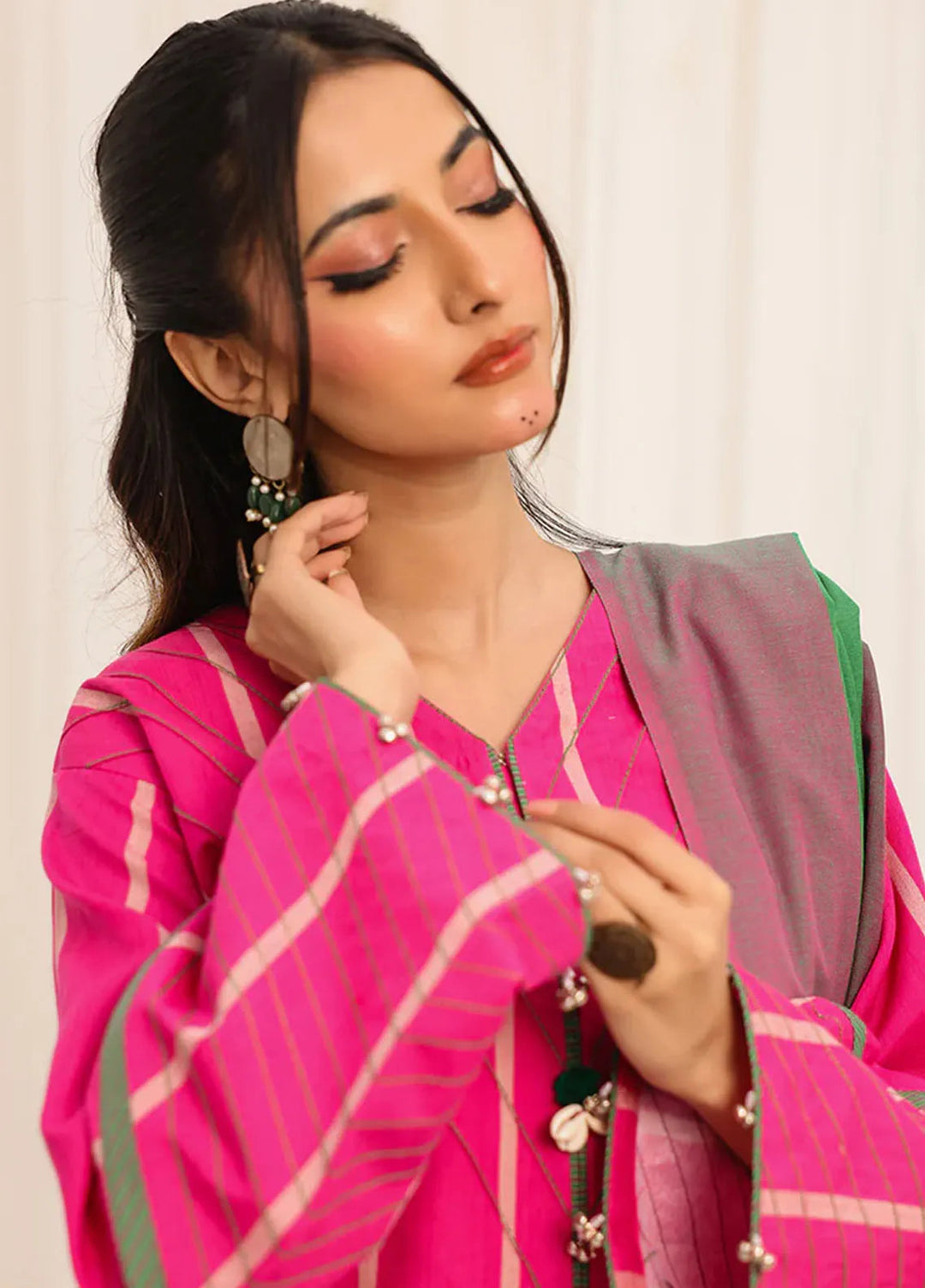 Zlooms Printed Yarn Dyed Suit Unstitched 3 Piece ZL25-C10-02 - Summer Collection