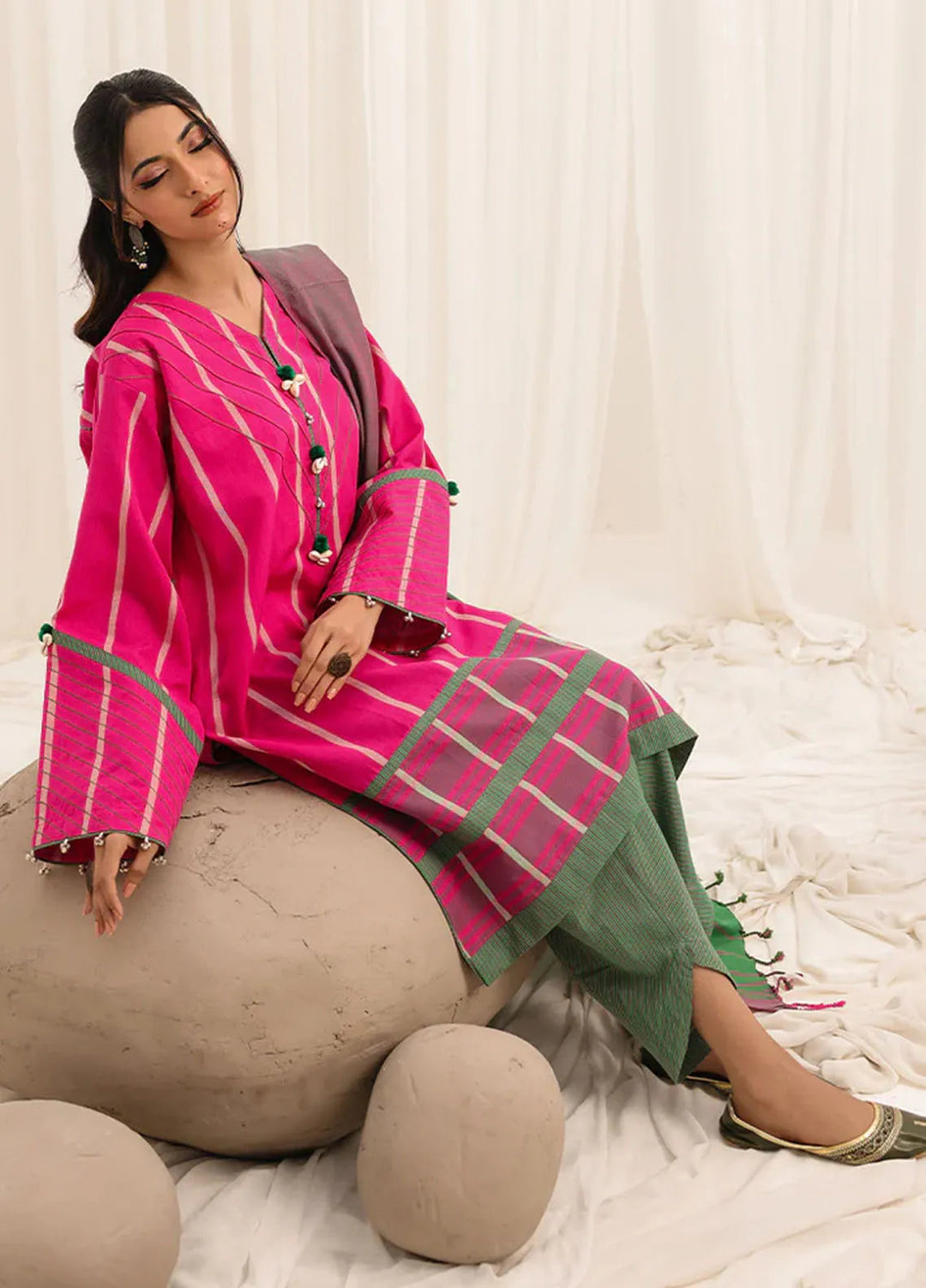 Zlooms Printed Yarn Dyed Suit Unstitched 3 Piece ZL25-C10-02 - Summer Collection