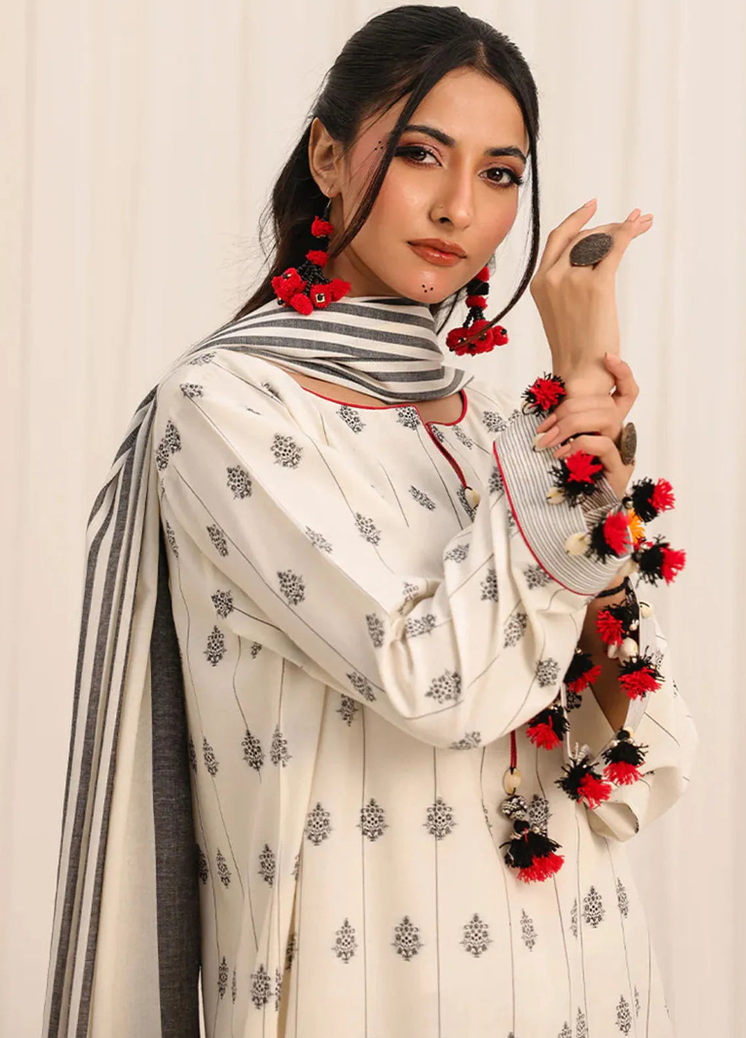 Zlooms Printed Yarn Dyed Suit Unstitched 3 Piece ZL25-C10-03 - Summer Collection