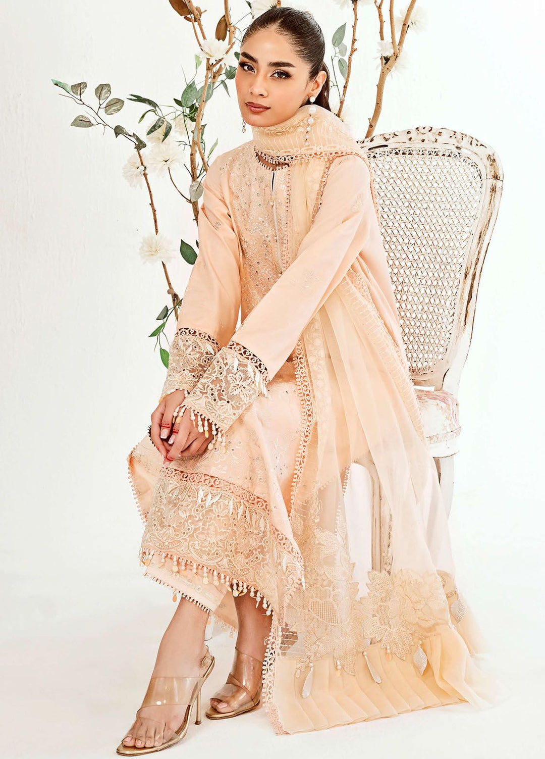 Zoella By Neeshay Embroidered Lawn Suit Unstitched 3 Piece NSH24Z Zephyr - Summer Collection