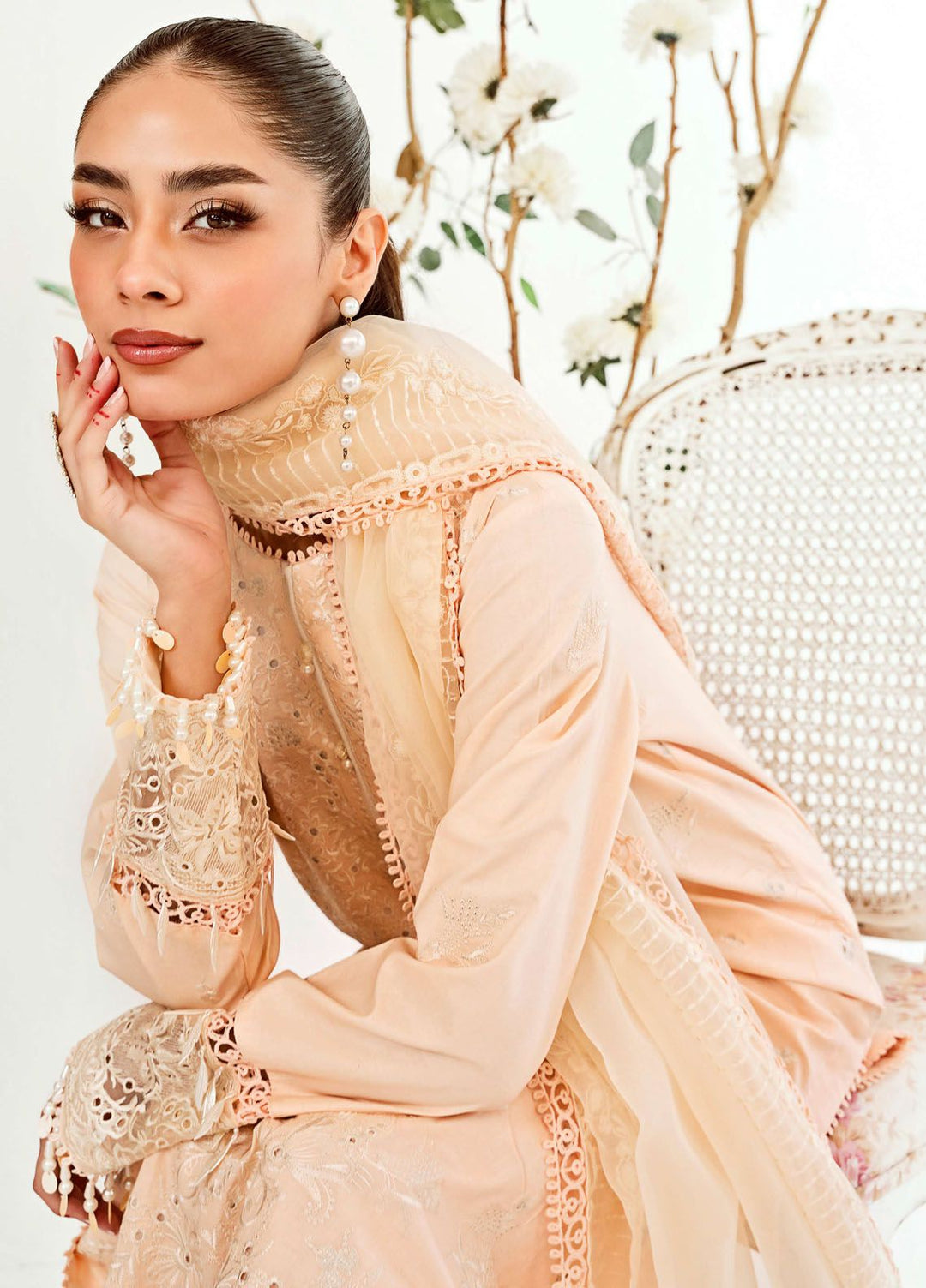 Zoella By Neeshay Embroidered Lawn Suit Unstitched 3 Piece NSH24Z Zephyr - Summer Collection