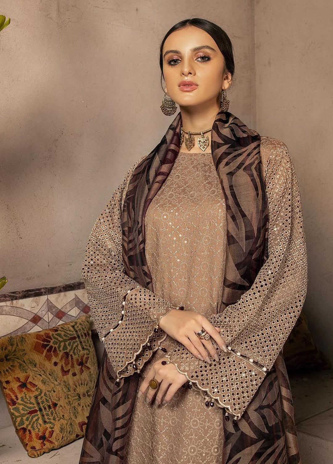 Zoha By Aalaya Embroidered Viscose Suits Unstitched 3 Piece ALY22ZC D10 - Winter Collection
