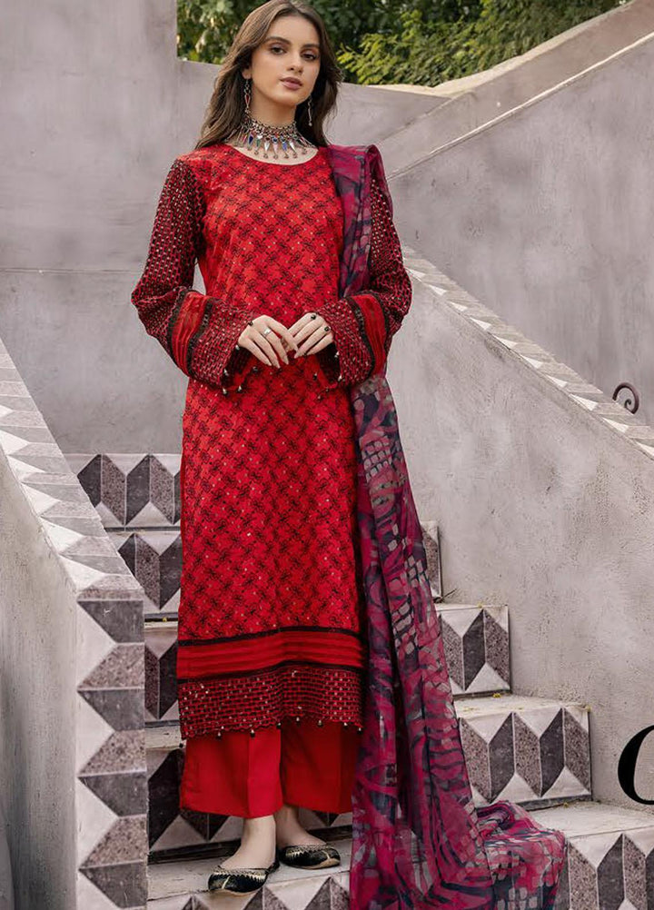 Zoha By Aalaya Embroidered Viscose Suits Unstitched 3 Piece ALY22ZC D8 - Winter Collection