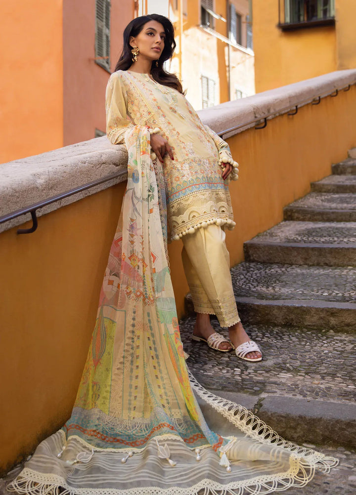 Zoha by Ansab Jahangir Embroidered Lawn Suit Unstitched 3 Piece ANJ25Z D-03 Mangosteen - Summer Collection