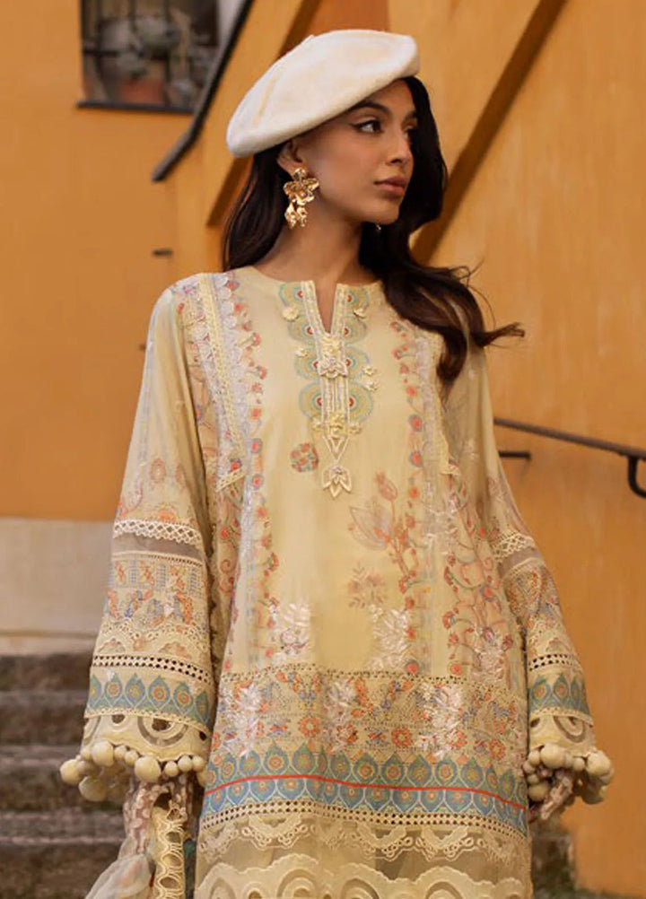 Zoha by Ansab Jahangir Embroidered Lawn Suit Unstitched 3 Piece ANJ25Z D-03 Mangosteen - Summer Collection