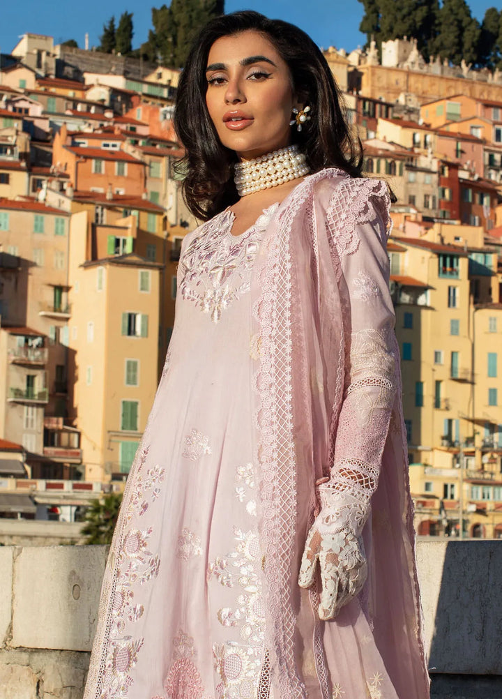 Zoha by Ansab Jahangir Embroidered Lawn Suit Unstitched 3 Piece ANJ25Z D-08 Pink Lady Applet - Summer Collection