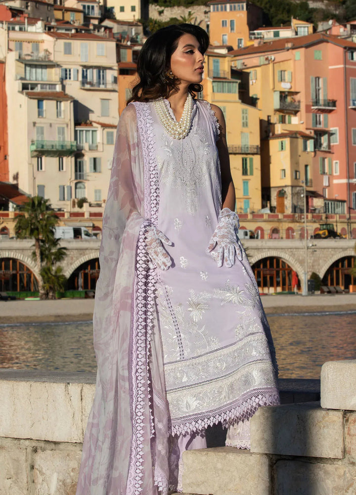 Zoha by Ansab Jahangir Embroidered Lawn Suit Unstitched 3 Piece ANJ25Z D-12 French Lavender - Summer Collection