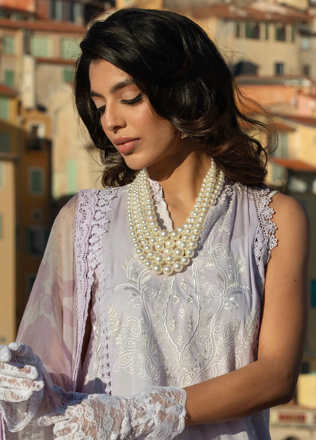 Zoha by Ansab Jahangir Embroidered Lawn Suit Unstitched 3 Piece ANJ25Z D-12 French Lavender - Summer Collection