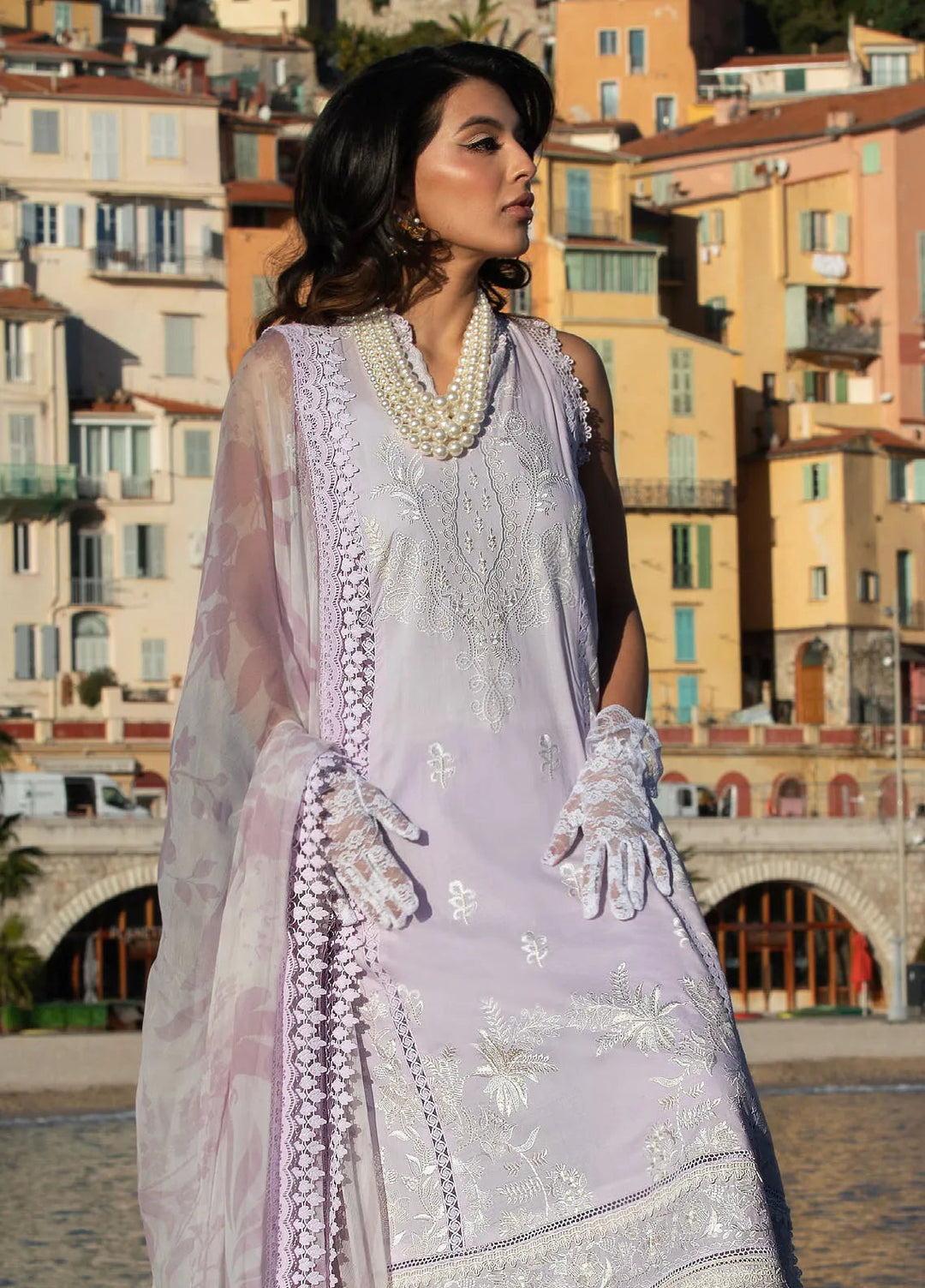 Zoha by Ansab Jahangir Embroidered Lawn Suit Unstitched 3 Piece ANJ25Z D-12 French Lavender - Summer Collection