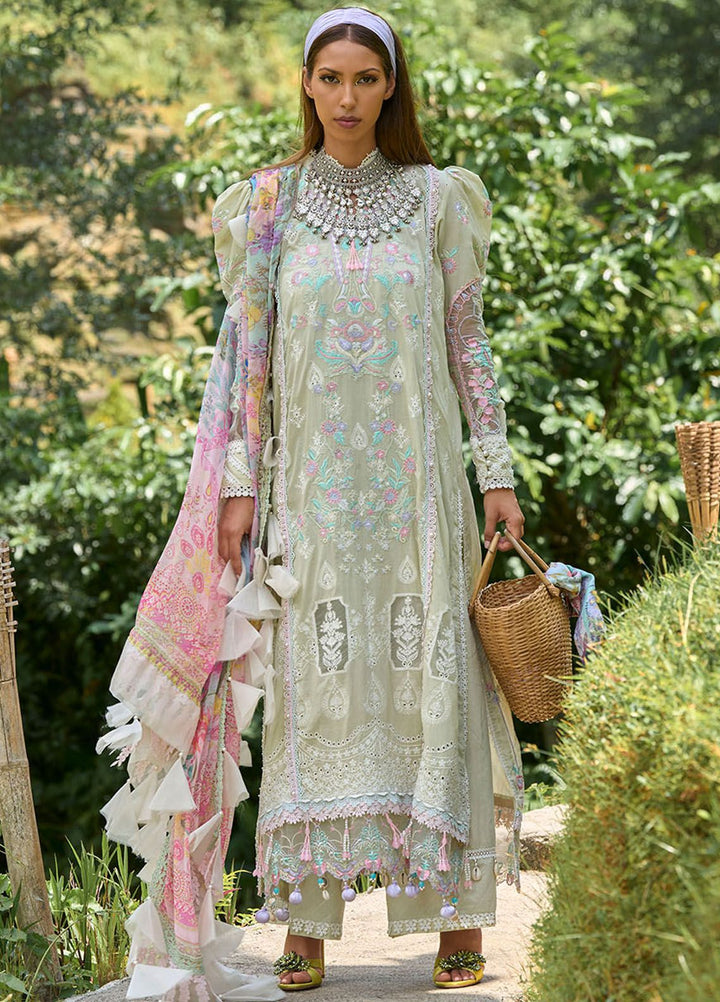 Zoha by Ansab Jahangir Embroidered Lawn Suits Unstitched 3 Piece ANJ24Z D-04 Anthurium - Luxury Collection
