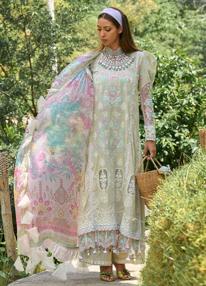 Zoha by Ansab Jahangir Embroidered Lawn Suits Unstitched 3 Piece ANJ24Z D-04 Anthurium - Luxury Collection