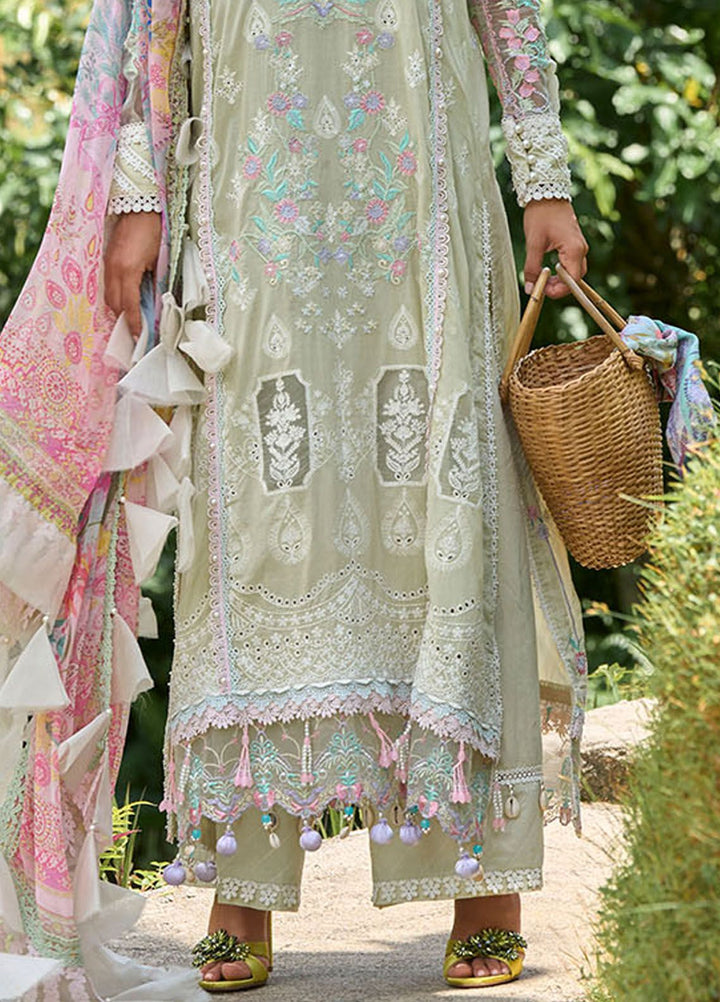 Zoha by Ansab Jahangir Embroidered Lawn Suits Unstitched 3 Piece ANJ24Z D-04 Anthurium - Luxury Collection