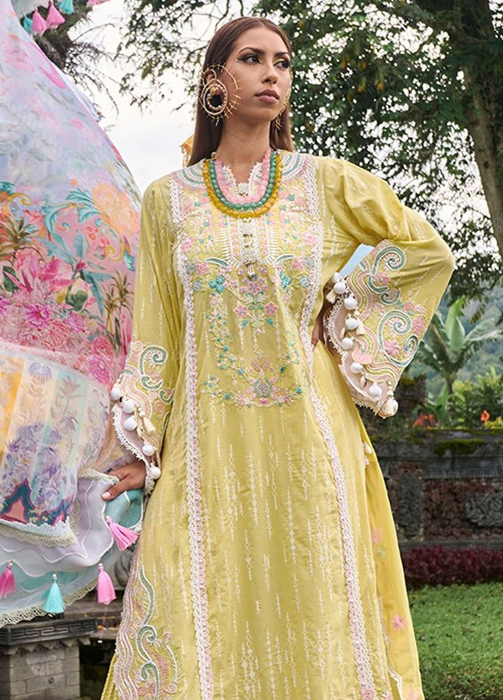 Zoha by Ansab Jahangir Embroidered Lawn Suits Unstitched 3 Piece ANJ24Z D-06 Marigold - Luxury Collection