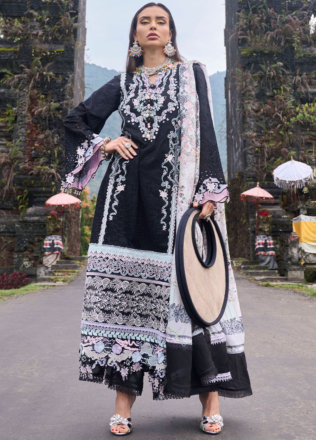 Zoha by Ansab Jahangir Embroidered Lawn Suits Unstitched 3 Piece ANJ24Z D-07 Gomphrena - Luxury Collection