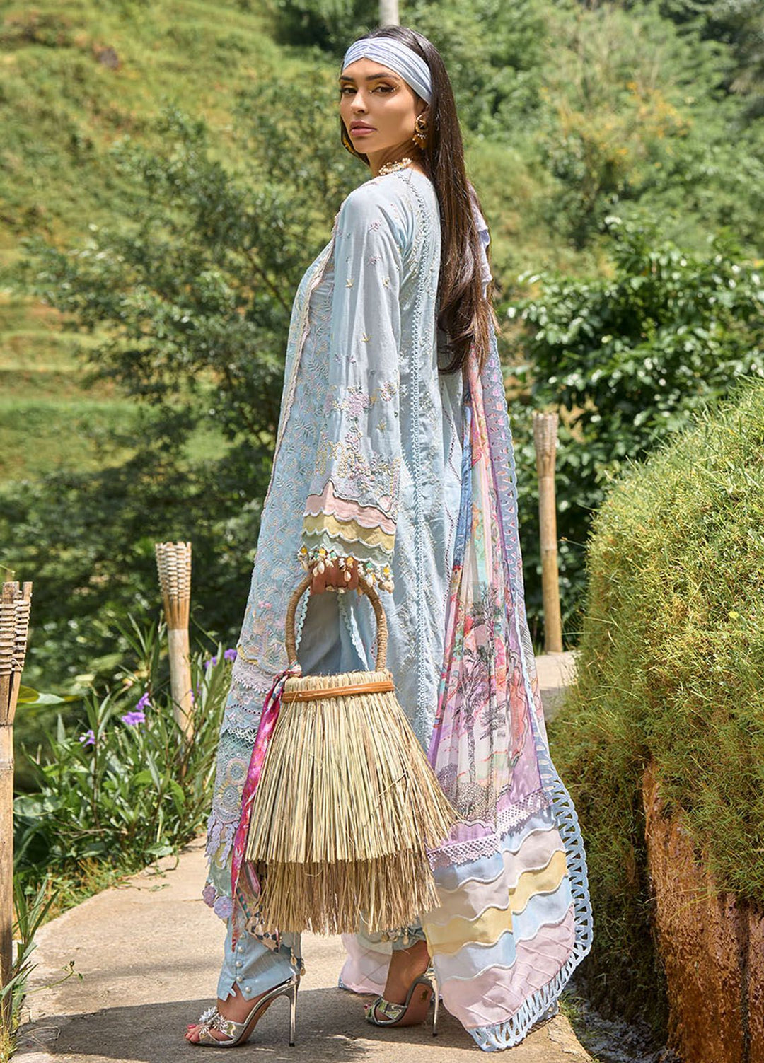 Zoha by Ansab Jahangir Embroidered Lawn Suits Unstitched 3 Piece ANJ24Z D-10 Heliconia - Luxury Collection