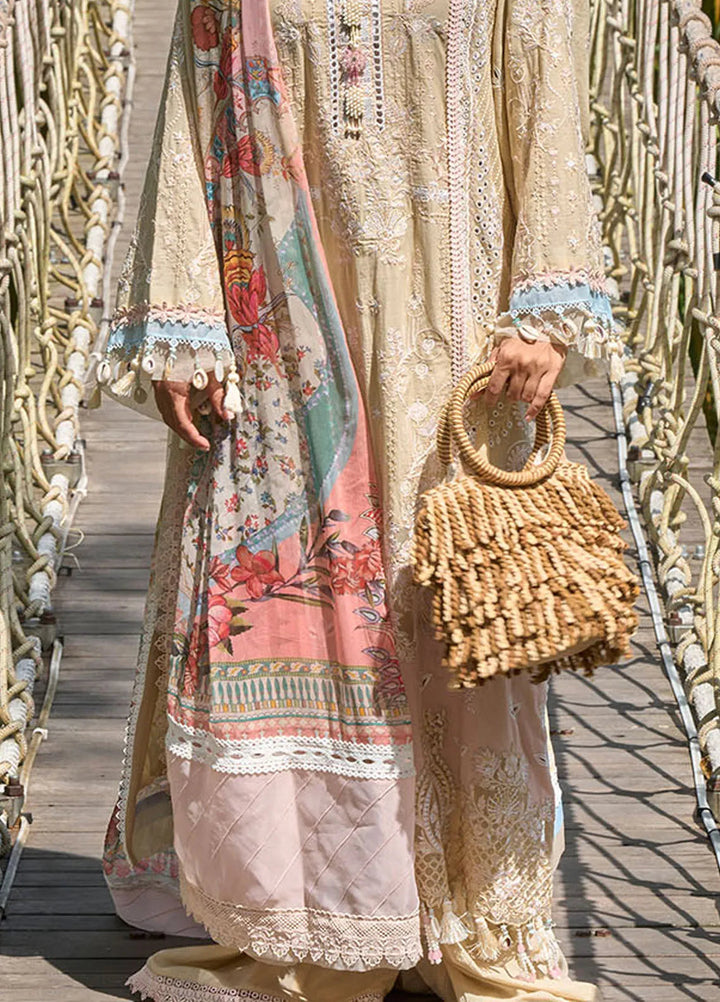 Zoha by Ansab Jahangir Embroidered Lawn Unstitched Suit 3 Piece ANJ24Z D-03 Adenium - Luxury Collection