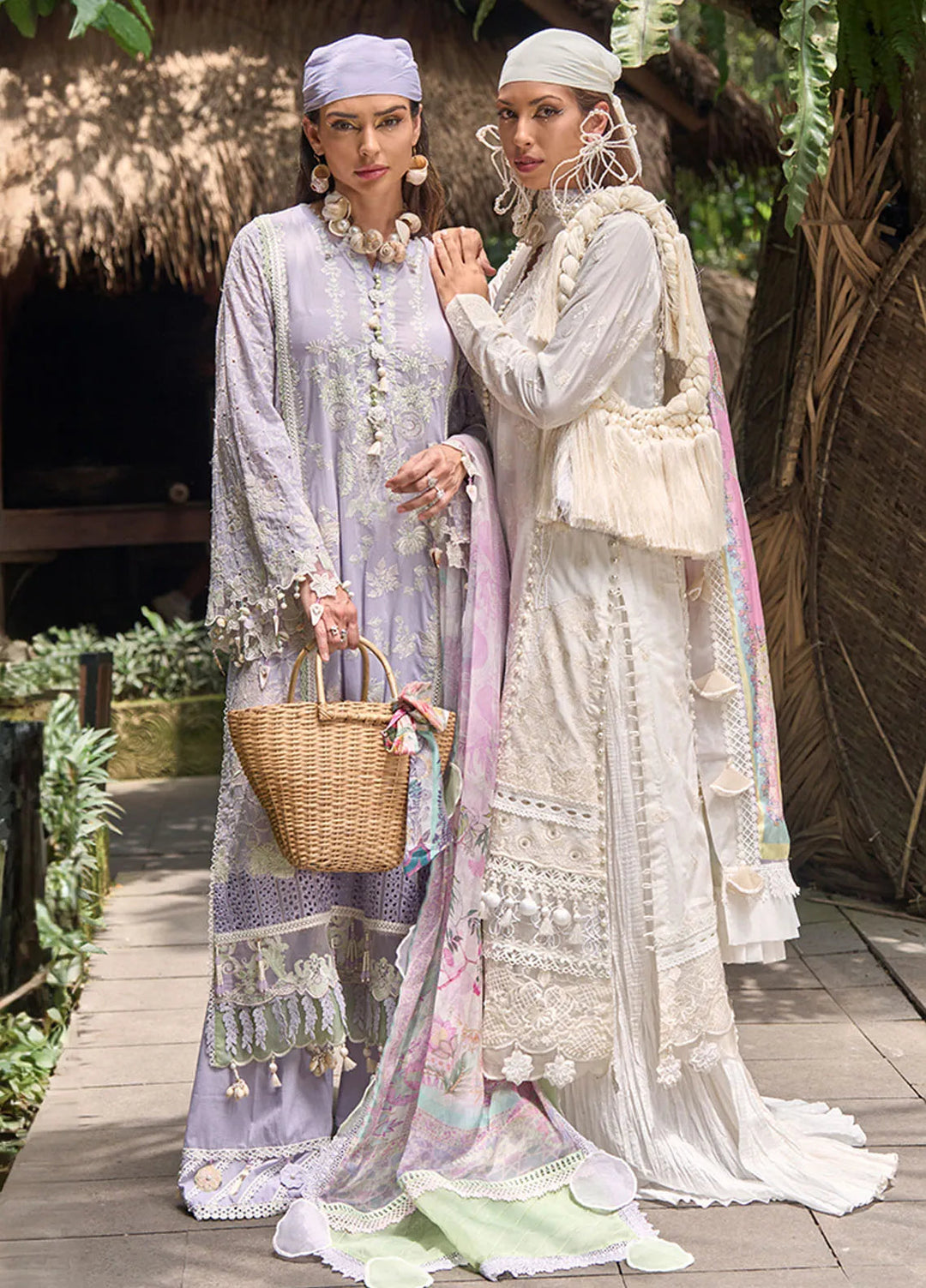 Zoha by Ansab Jahangir Embroidered Lawn Unstitched Suits 3 Piece ANJ24Z D-01 Cananga - Luxury Collection