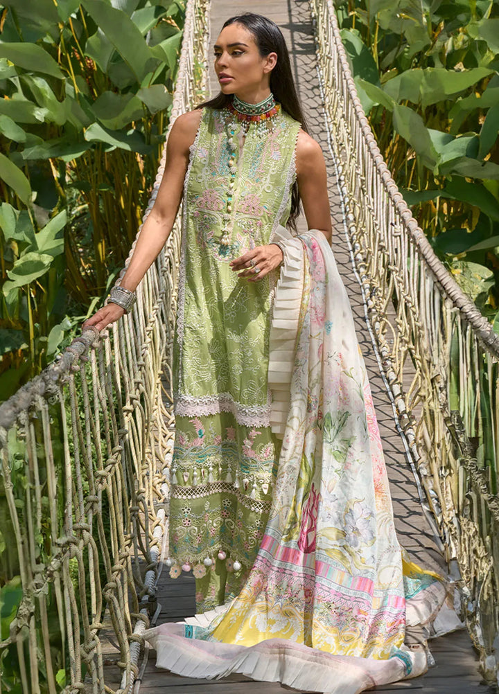 Zoha by Ansab Jahangir Embroidered Lawn Unstitched Suits 3 Piece ANJ24Z D-02 Lotus Pod - Luxury Collection