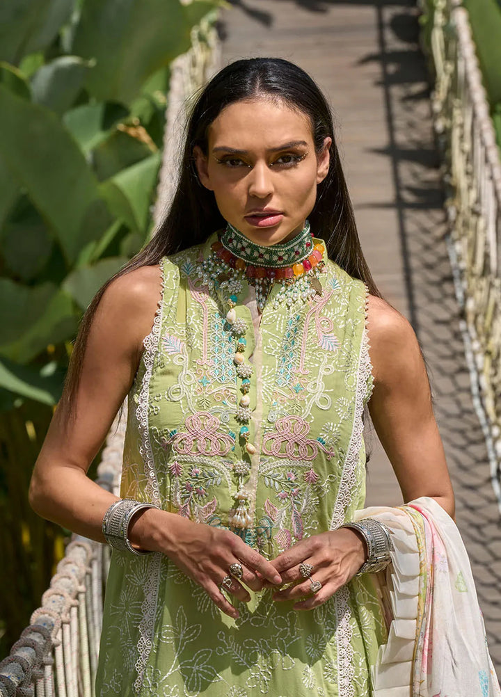 Zoha by Ansab Jahangir Embroidered Lawn Unstitched Suits 3 Piece ANJ24Z D-02 Lotus Pod - Luxury Collection