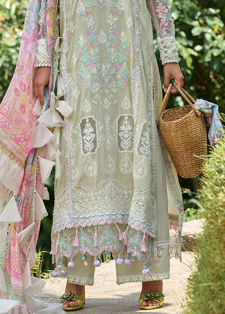 Zoha by Ansab Jahangir Embroidered Lawn Unstitched Suits 3 Piece ANJ24Z D-04 Anthurium - Luxury Collection