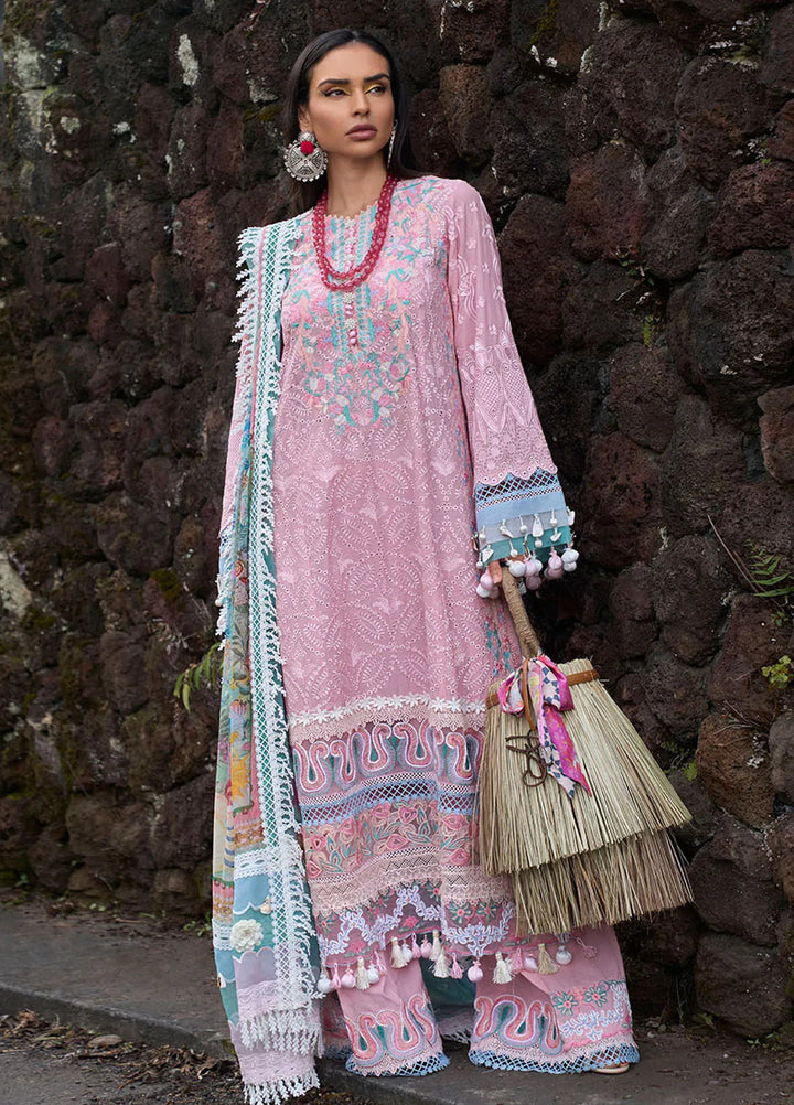 Zoha by Ansab Jahangir Embroidered Lawn Unstitched Suits 3 Piece ANJ24Z D-05 Peony - Luxury Collection