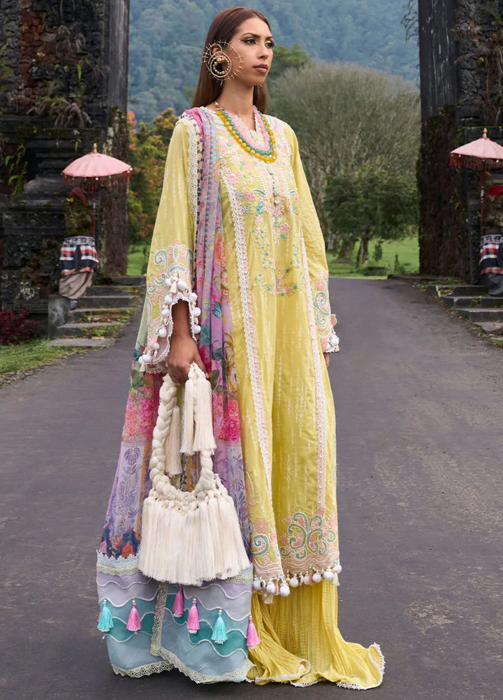 Zoha by Ansab Jahangir Embroidered Lawn Unstitched Suits 3 Piece ANJ24Z D-06 Marigold - Luxury Collection