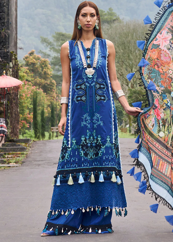 Zoha by Ansab Jahangir Embroidered Lawn Unstitched Suits 3 Piece ANJ24Z D-08 Ylang - Luxury Collection