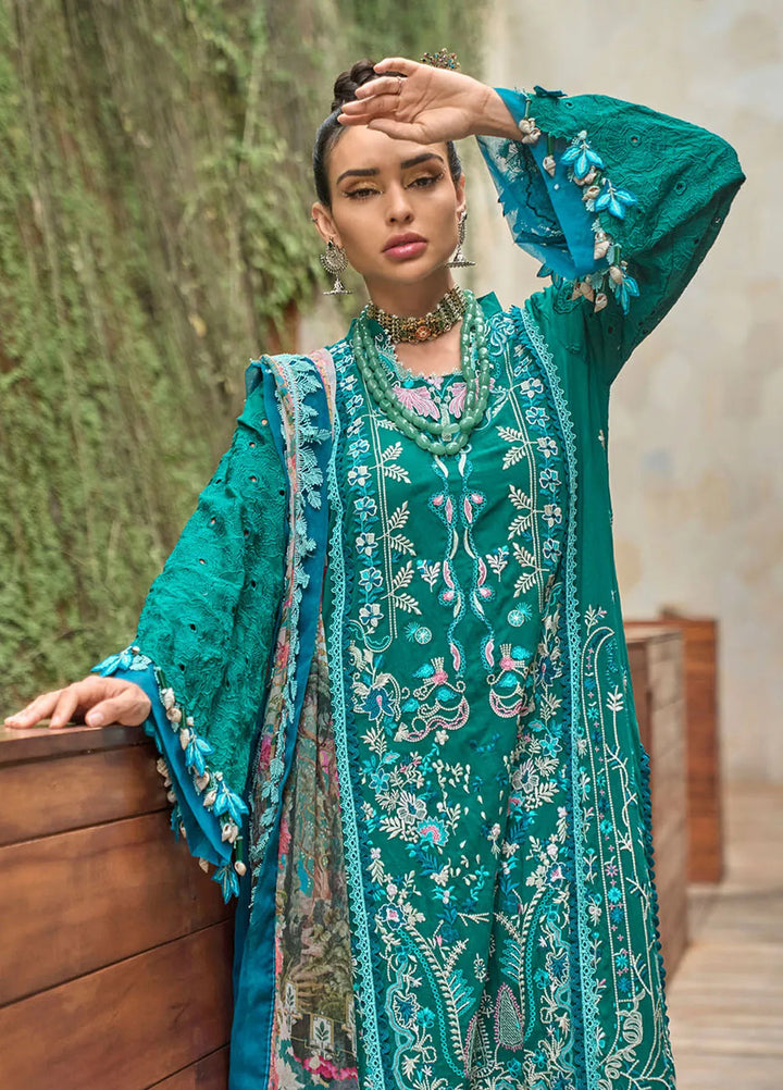 Zoha by Ansab Jahangir Embroidered Lawn Unstitched Suits 3 Piece ANJ24Z D-11 Frangipani - Luxury Collection