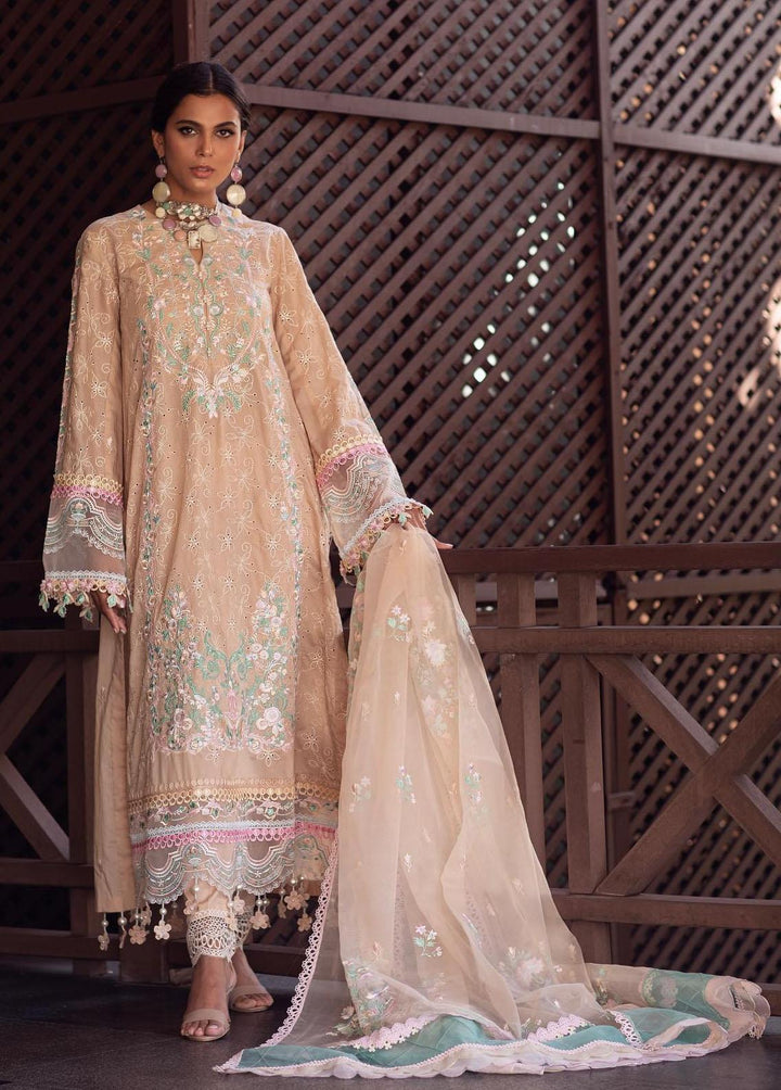 Zoha by Ansab Jahangir Embroidered Lawn Suits Unstitched 3 Piece AN23Z AJLL23-06 Freesia - Luxury Collection