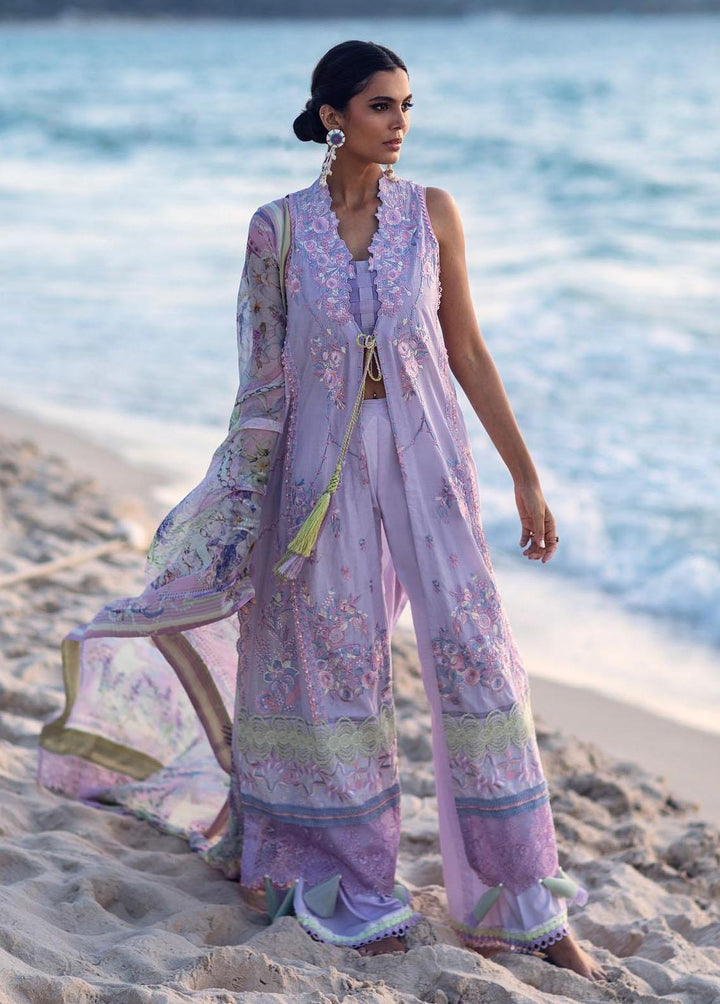 Zoha by Ansab Jahangir Embroidered Lawn Suits Unstitched 3 Piece AN23Z AJLL23-08 Siam Tulip - Luxury Collection