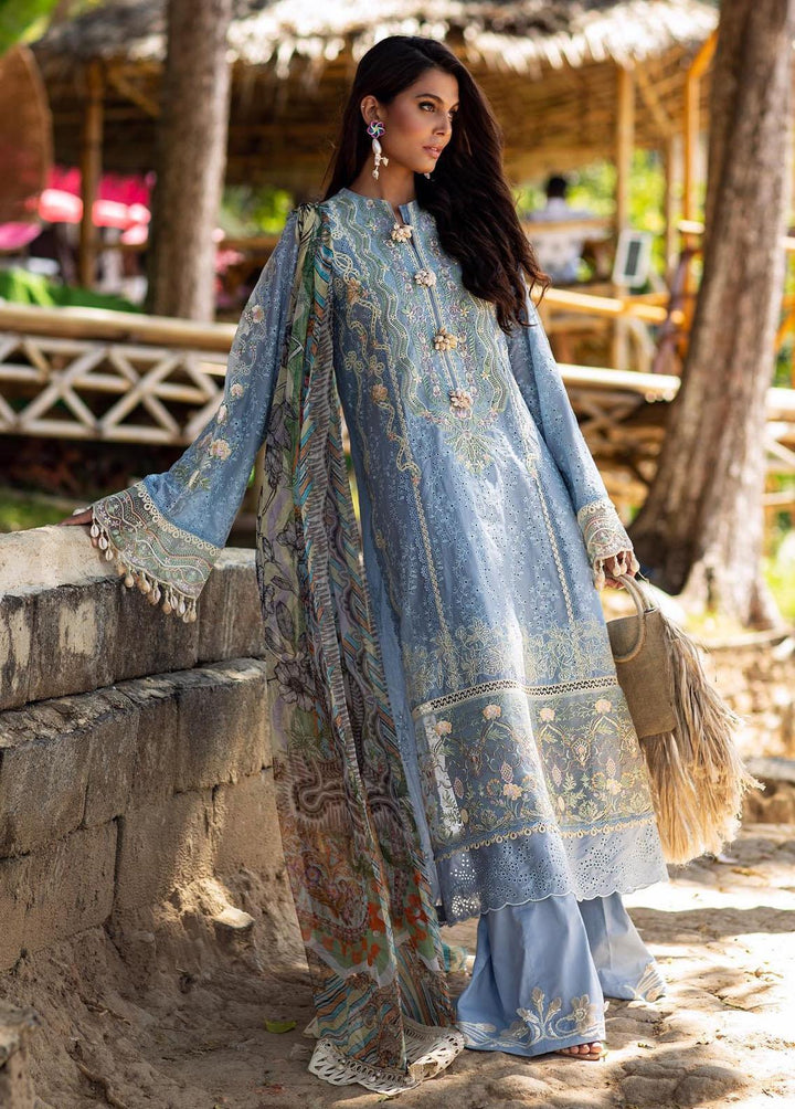 Zoha by Ansab Jahangir Embroidered Lawn Suits Unstitched 3 Piece AN23Z AJLL23-10 Plumeria - Luxury Collection