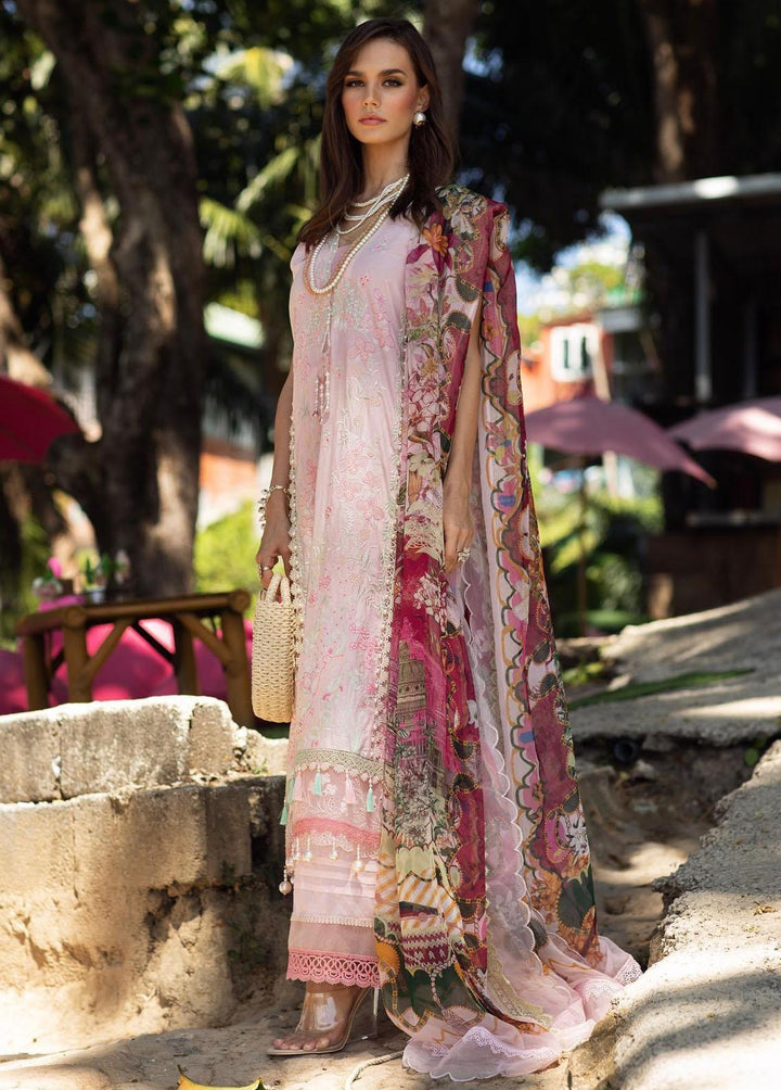 Zoha by Ansab Jahangir Embroidered Lawn Suits Unstitched 3 Piece AN23Z AJLL23-11 Bougainvillea - Luxury Collection