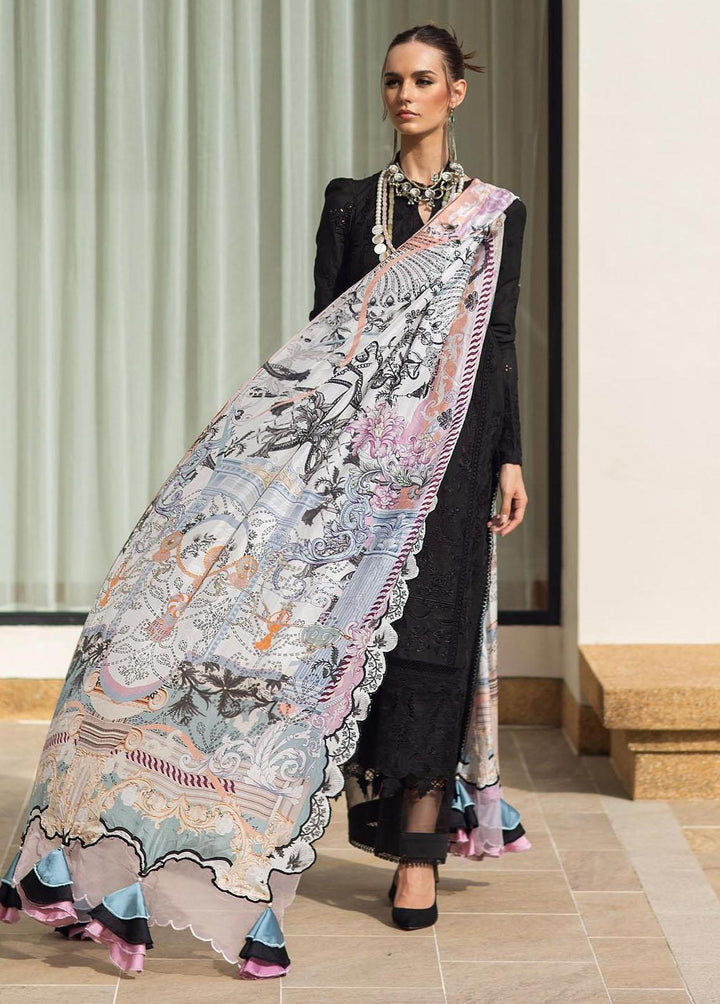 Zoha by Ansab Jahangir Embroidered Lawn Suits Unstitched 3 Piece AN23Z AJLL23-12 Calla Lily - Luxury Collection