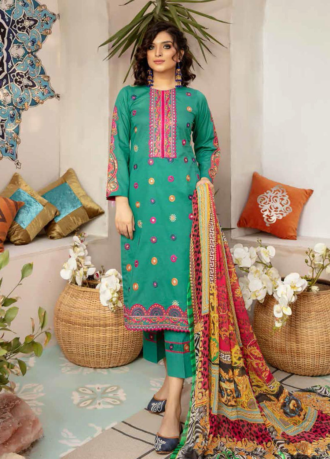 Zoha by Aymen Baloch Embroidered Lawn Suits Unstitched 3 Piece ZAB21FP 091 - Festive Collection