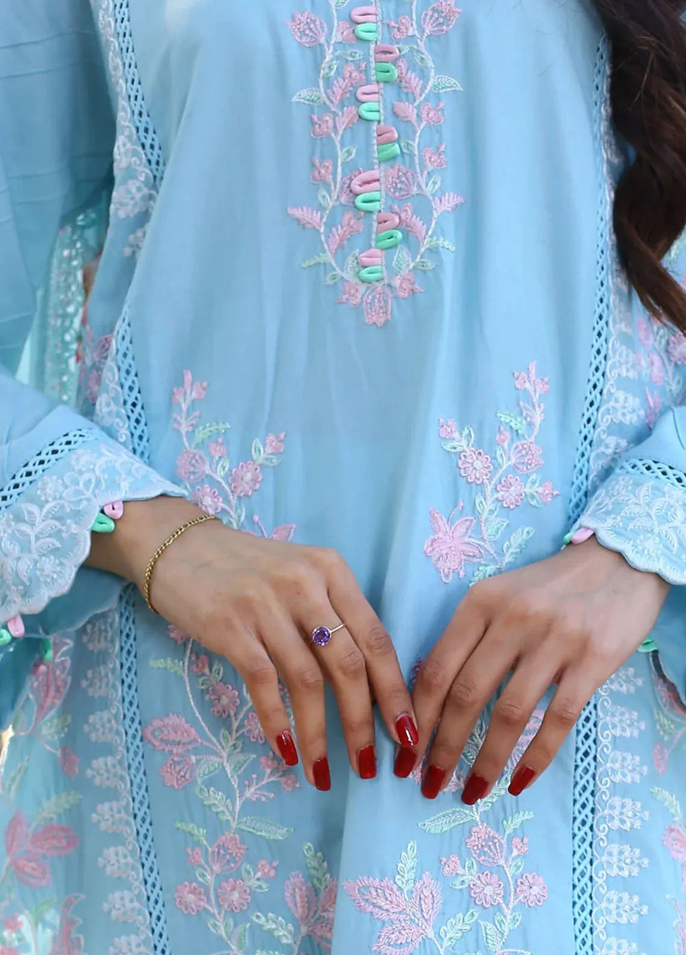 Zyna Embroidered Lawn Suit Unstitched 3 Piece ZYN25L D4-Feesha - Summer Collection