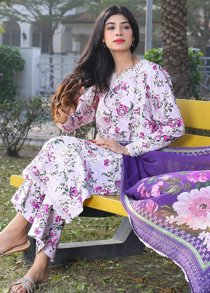 Zyna Embroidered Lawn Suit Unstitched 3 Piece ZYN25L D5-Sia - Summer Collection