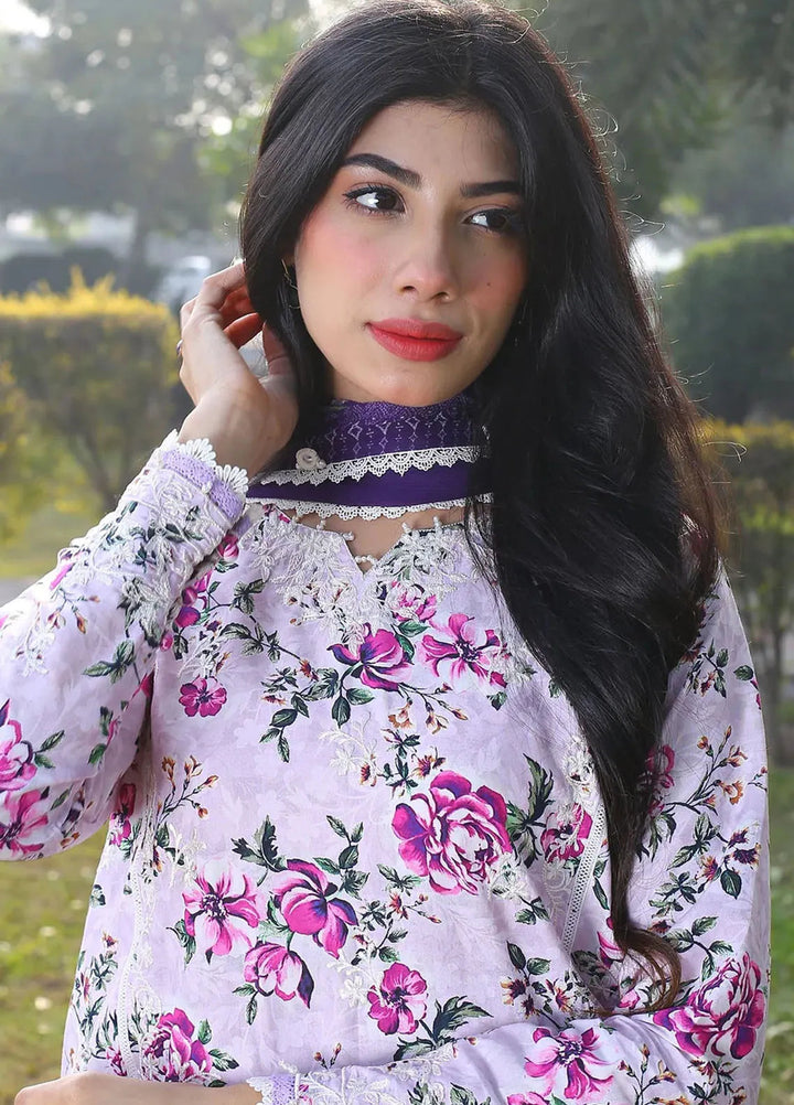 Zyna Embroidered Lawn Suit Unstitched 3 Piece ZYN25L D5-Sia - Summer Collection