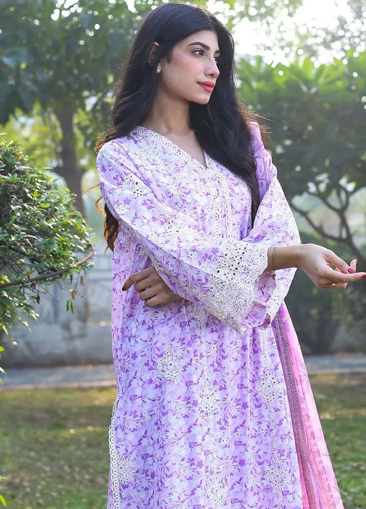 Zyna Embroidered Lawn Suit Unstitched 3 Piece ZYN25L D8-Sylia - Summer Collection