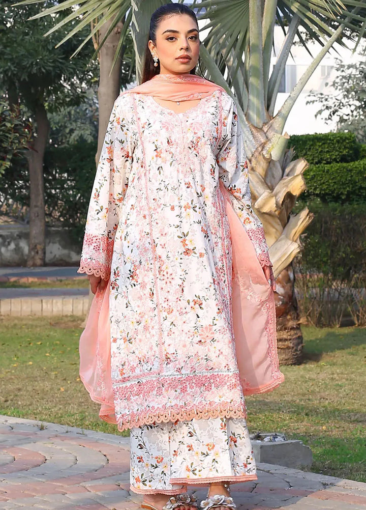 Zyna Embroidered Lawn Suit Unstitched 3 Piece ZYN25L D9-Zynara - Summer Collection