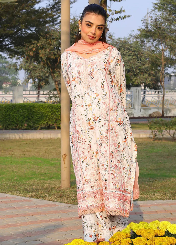 Zyna Embroidered Lawn Suit Unstitched 3 Piece ZYN25L D9-Zynara - Summer Collection