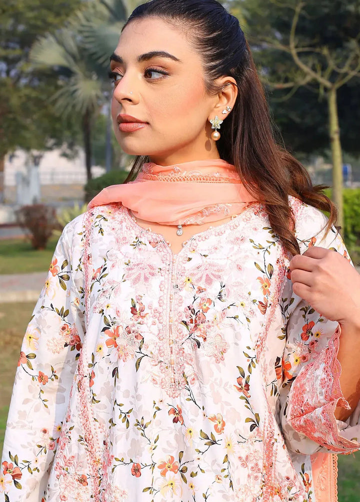 Zyna Embroidered Lawn Suit Unstitched 3 Piece ZYN25L D9-Zynara - Summer Collection