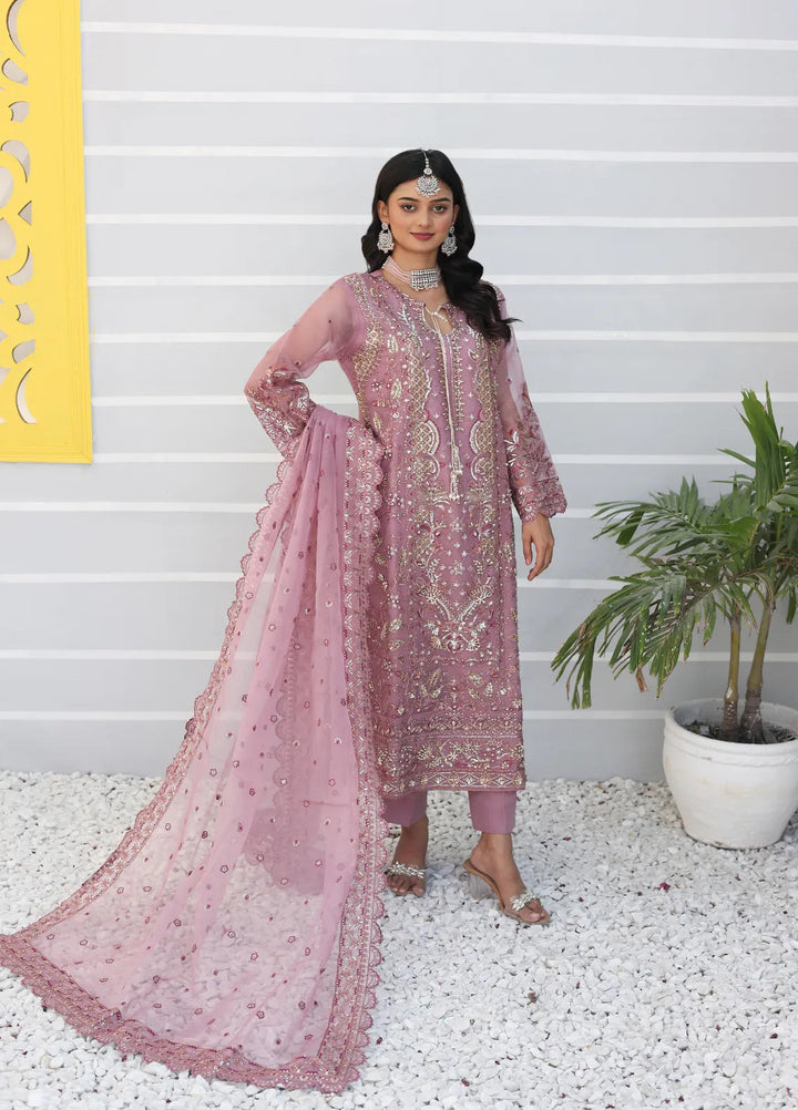 Zohan Ateeq Pret Embroidered Organza 3 Piece Suit Waniya Lilac