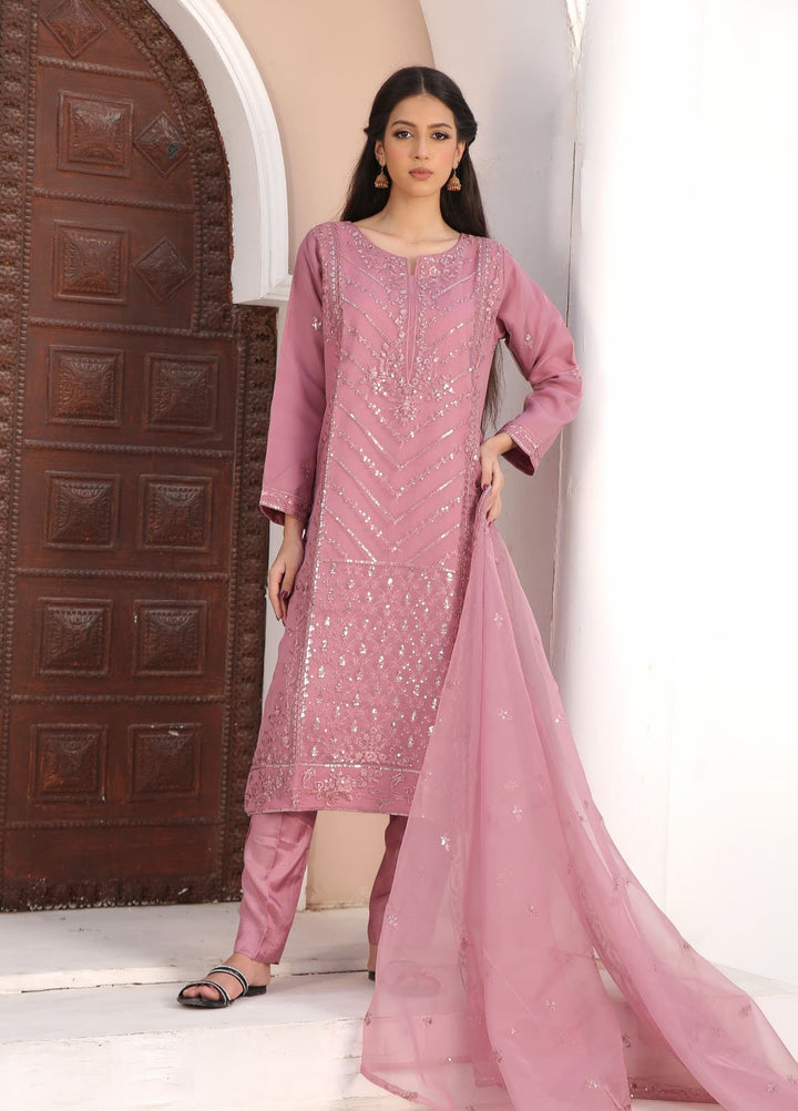 Zohan Ateeq Pret Embroidered Organza 3 Piece Suit Zunaira Tea Rose Pink