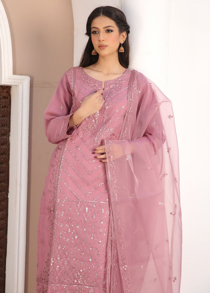 Zohan Ateeq Pret Embroidered Organza 3 Piece Suit Zunaira Tea Rose Pink