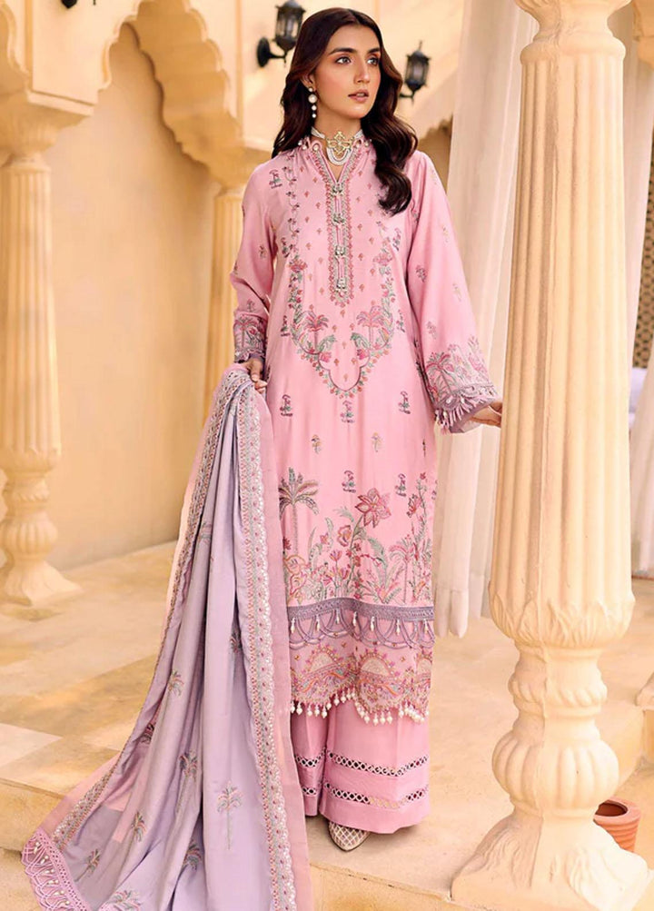 Zora By Eleshia Embroidered Dhanak Suits Unstitched 3 Piece ELS23Z MIST PURPLE - Luxury Collection