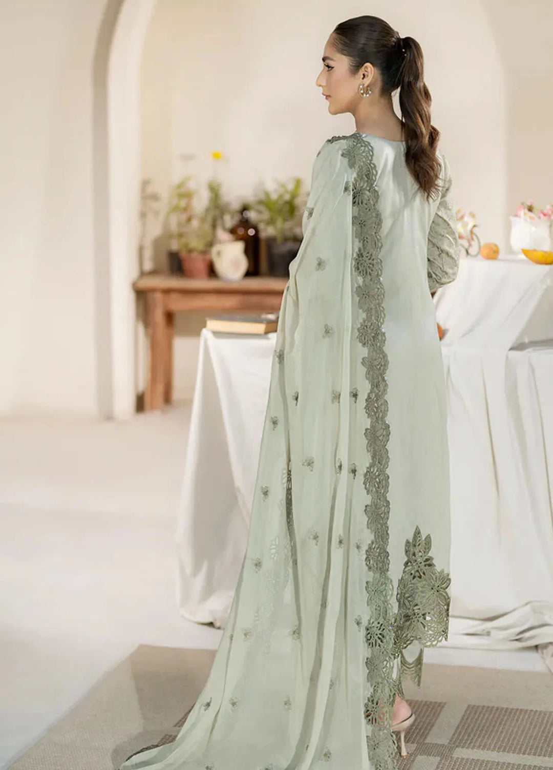 Zora By House Of Nawab Embroidered Lawn Suit Unstitched 3 Piece HON24Z FADAH - Summer Collection