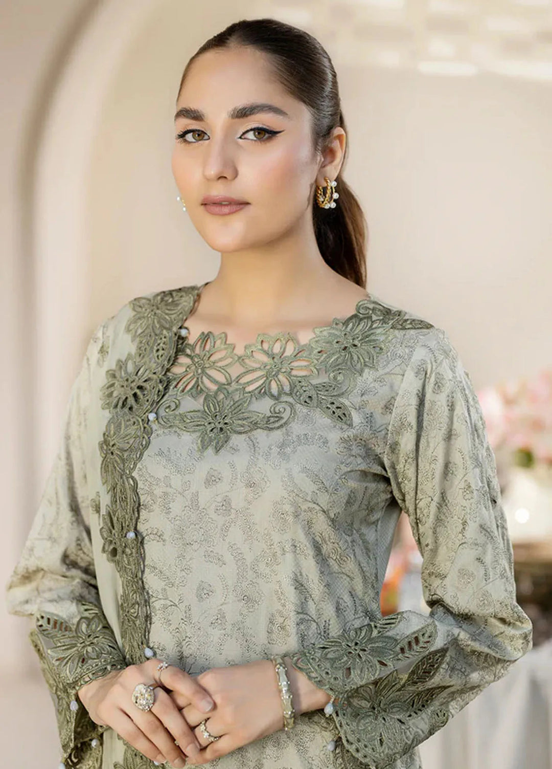 Zora By House Of Nawab Embroidered Lawn Suit Unstitched 3 Piece HON24Z FADAH - Summer Collection