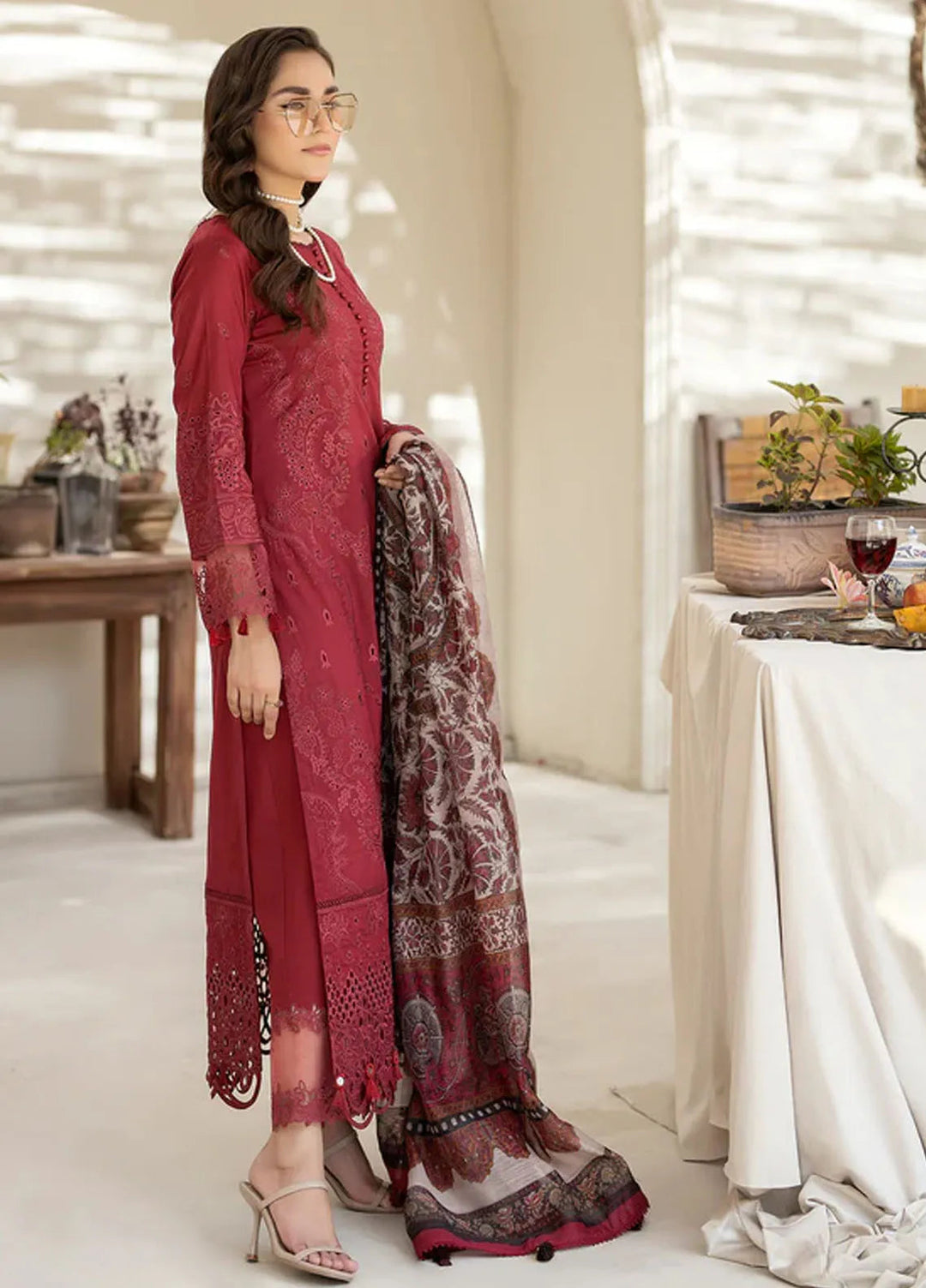 Zora By House Of Nawab Embroidered Lawn Suit Unstitched 3 Piece HON24Z FAHM - Summer Collection