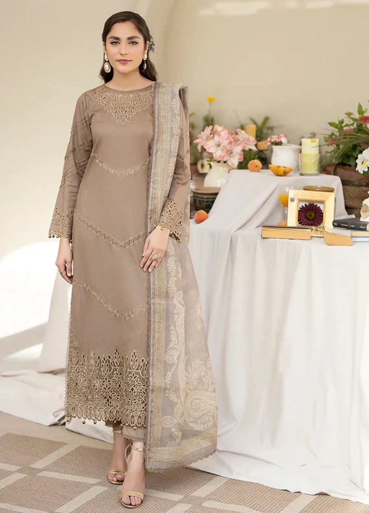 Zora By House Of Nawab Embroidered Lawn Suit Unstitched 3 Piece HON24Z FARQAD - Summer Collection
