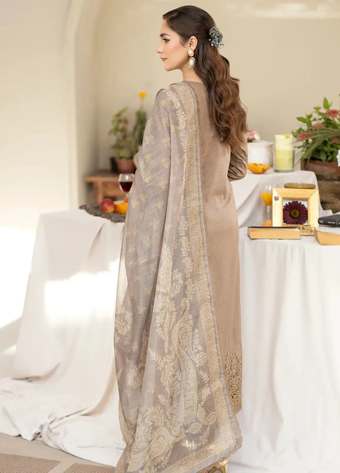 Zora By House Of Nawab Embroidered Lawn Suit Unstitched 3 Piece HON24Z FARQAD - Summer Collection